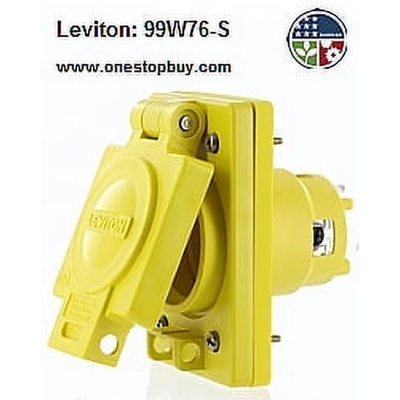 Leviton 99W76-S 30 A, NEMA L16-30, 3P, 4W, Industrial Grade, Grounding, Wetguard