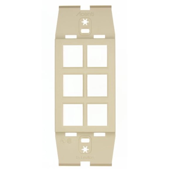 Leviton AC646-G 6 Port Quickport Multimedia Acenti Wallplate Insert, Slate