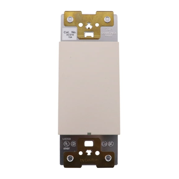 Leviton ACS15-1L-SND Acenti 3-Way Light Switch, Lighted, 15A, 120V, Sand Finish