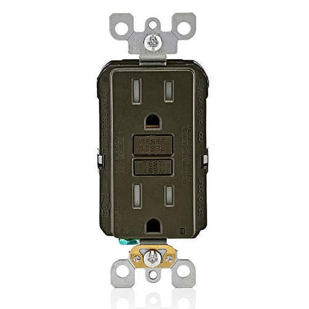 Leviton AGTR1 SmartlockPro Dual Function AFCI/GFCI Receptacle, Wallplate Included, 15 Amp/125V, Brown