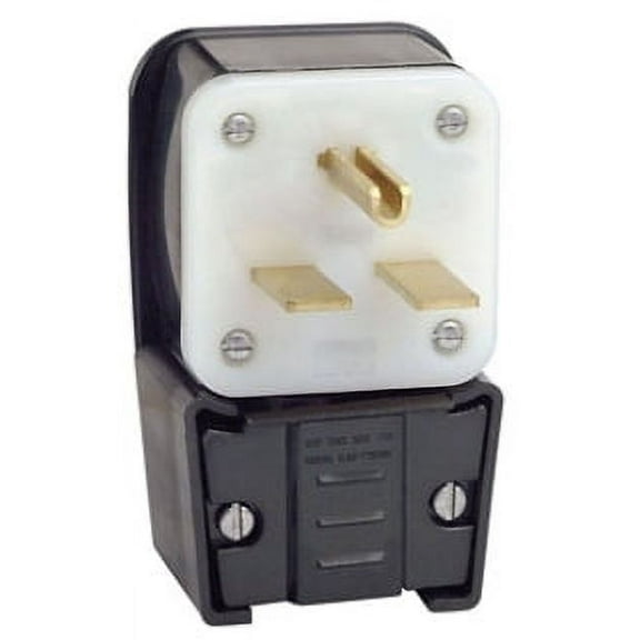 Leviton 9630-P Plug, Angle 6-30P 30 Amp 250 Volt Industrial Power - Black