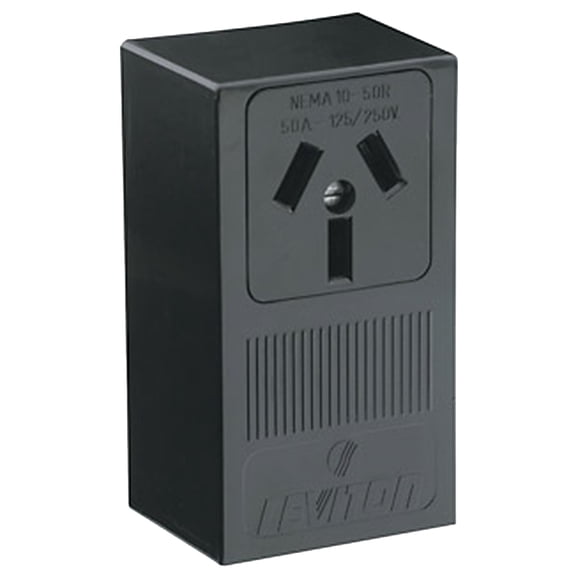 Leviton Range Power Outlet Non-Grounding - Ungrounded Outlet - 1 Piece, Black