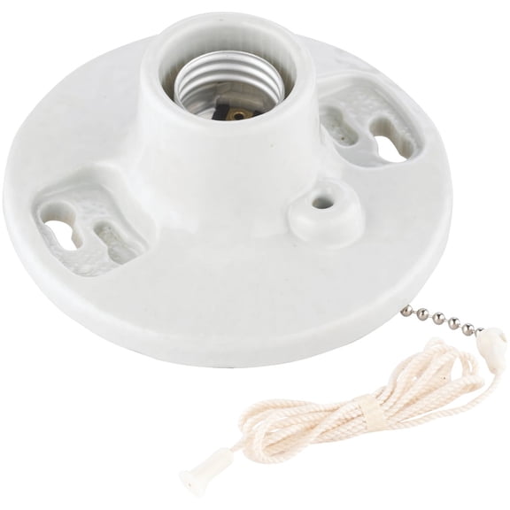 Leviton 29816-C Lamp Holder, 250 V, 660 W, Aluminum Contact, Porcelain Housing Material, White