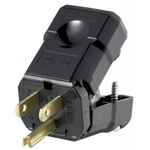 Leviton Black 3 Wire Grounding Plug 084-05256-0VB
