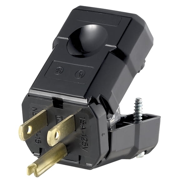 Leviton  084-05256-0VB Black 3 Wire Grounding Plug