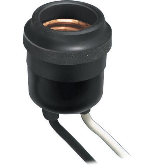 Leviton 001-55 BLK Black Rubber Outdoor Lamp Socket