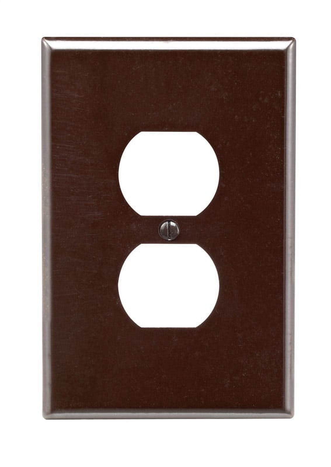 Leviton Brown Oversized Thermoset Plastic 1-Gang Duplex Wall Plate