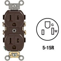 Leviton Commercial Duplex Receptacle Outlet CR15 - 15A 125V - Brown Boxed