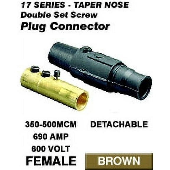 Leviton Brown ECT 17 Series Female Cam Plug Double Set Screw 690A 600V 17D24-H