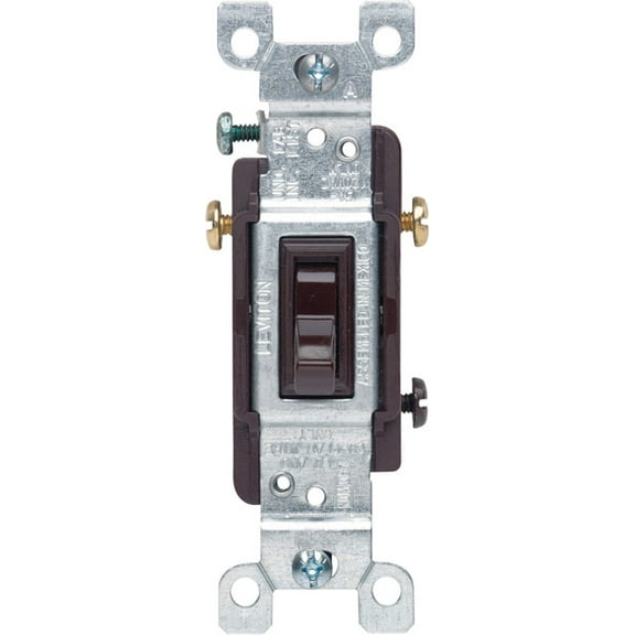 Leviton Brown Residential Grade 3-Way AC Quiet Switches Toggle 215-1453-2 Pack of 10
