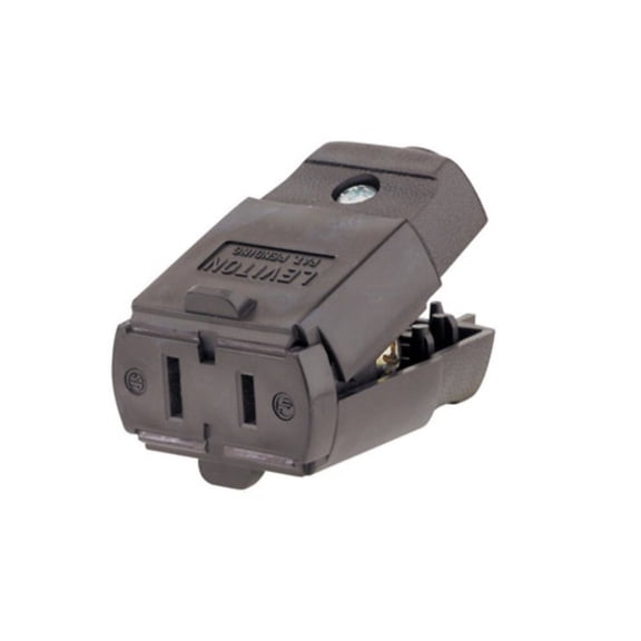 Leviton Electrical Outlet - 3 Prong, Non Ground, Square Style - Brown