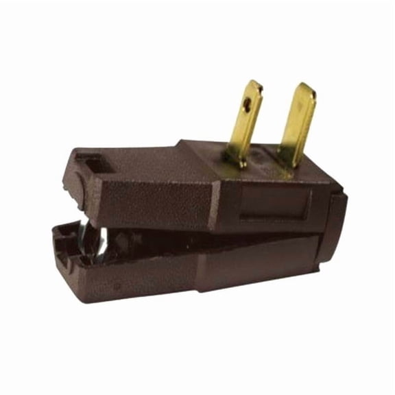 Leviton C20-00321-000 Polarized Easy Wire Plug, 125 V, 15 A, 2 P, 2 W, Brown