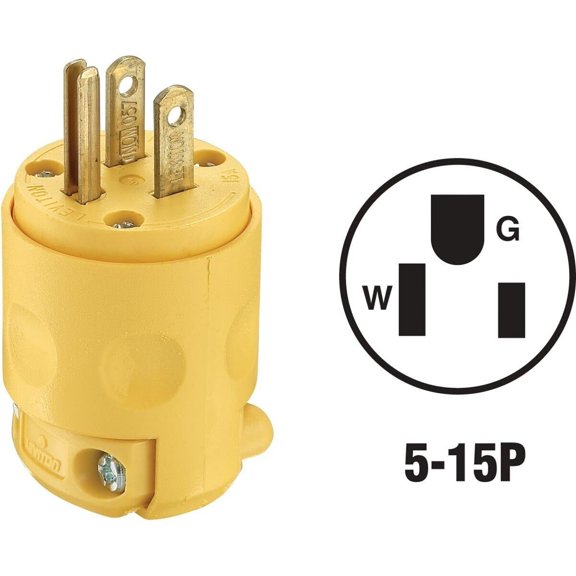 Leviton C20-515pv-000 Grounded PVC Commercial Grade Straight Blade Plug
