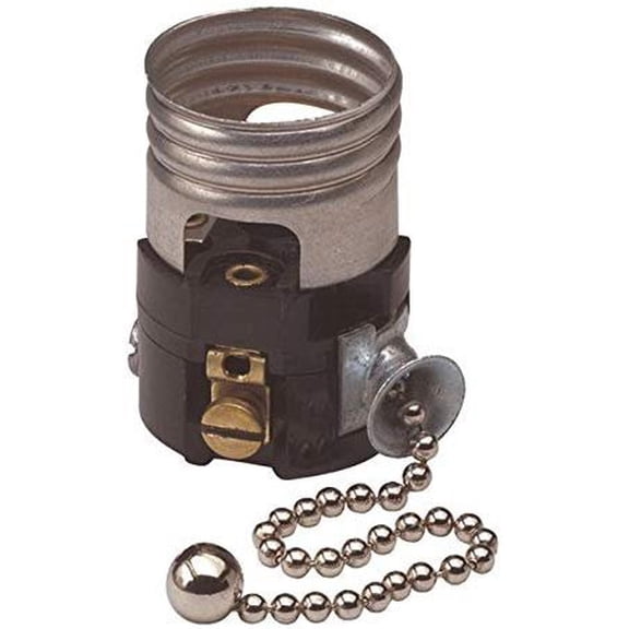 Leviton C21-19980-00M 250V 660W Pull Chain Interior Socket with Pull Chain