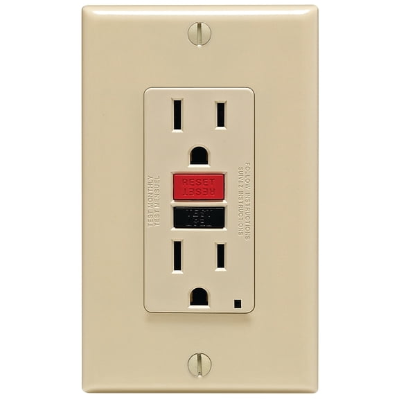 Leviton C21-GFNT1-RNI 15 Amp Ivory SmartlockPro Slim Self-Test GFCI