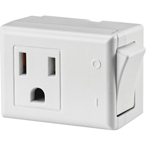 Leviton C22-01470-00W 15 Amp 125 Volt White Plug-In Outlet Switch Tap