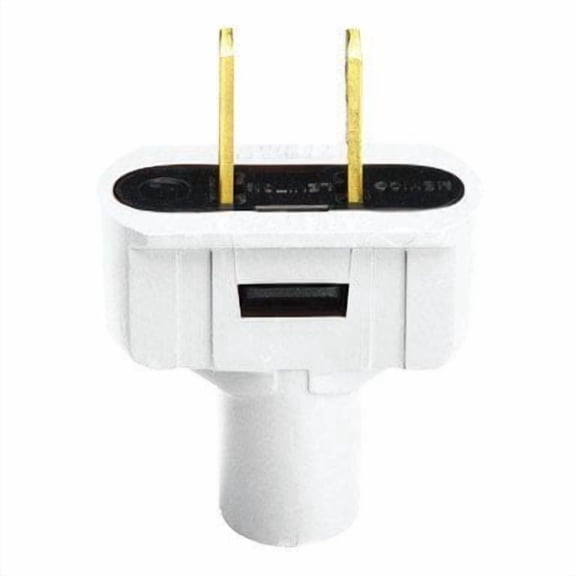 Leviton C22-48643-00W White Residential Grade Straight Blade Non-Polarized Plug