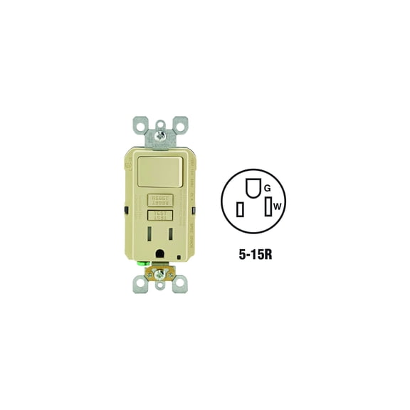 Leviton Self-Test Tamper Resistant GFCI Switch & Outlet Combination With Wallplate
