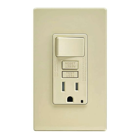 Leviton C91-GFSW1-00I 15 Amp Ivory SmartlockPro Self-Test GFCI