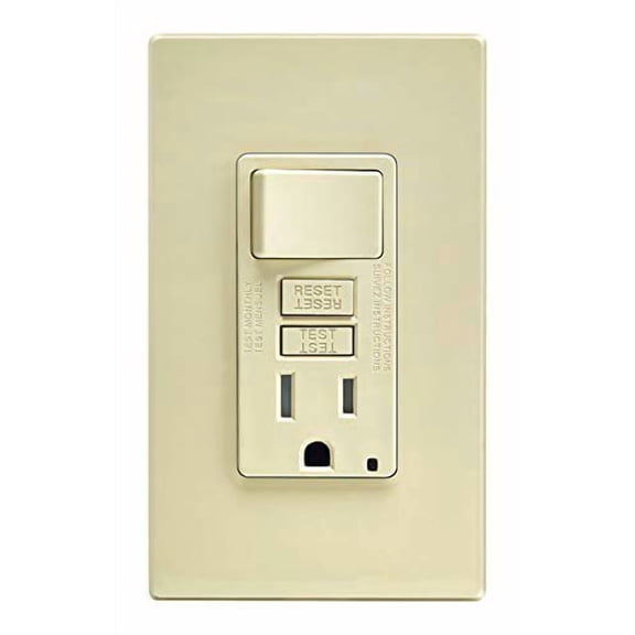 Leviton C91-GFSW1-00I 15 Amp Ivory SmartlockPro Self-Test GFCI