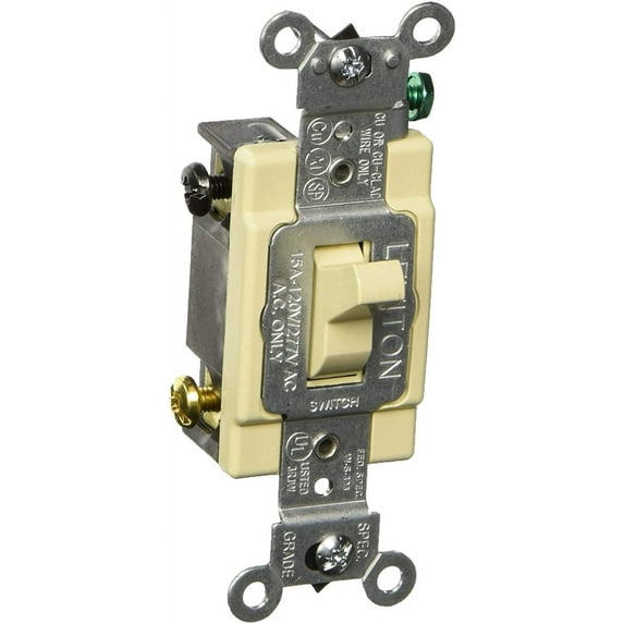 Leviton 4-Way Toggle Light Switch CS415-2I Commercial Grade - 15A 120/277V - Ivory