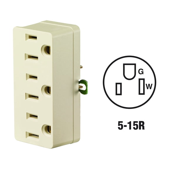 Leviton 3-To-2 Multi-Outlet Tap - Pack of 2