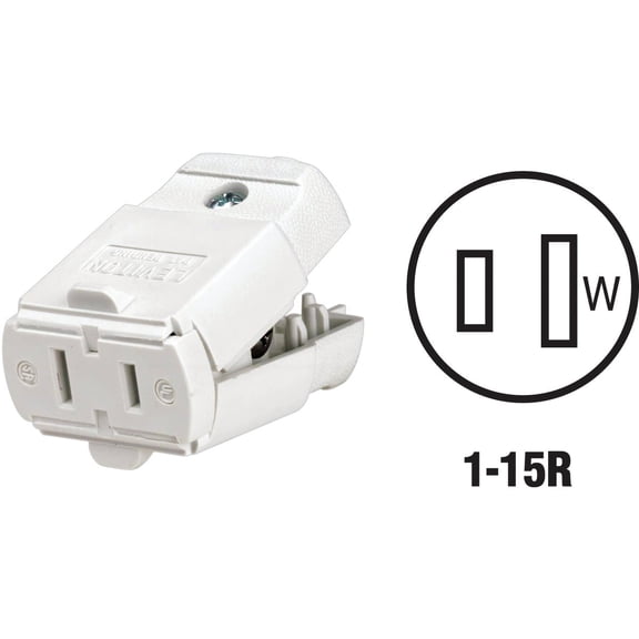 Leviton Clamlite Connector Light Duty,Polarized 15 Amp Csa Wht Bulk Pack of 10