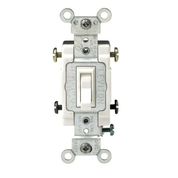 Leviton Commercial 15 amps Toggle AC Quiet Switch White 1 pk