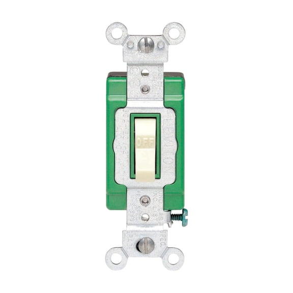 Leviton Commercial Grade Grounded Quiet Double Pole Switch - Pack of 8
