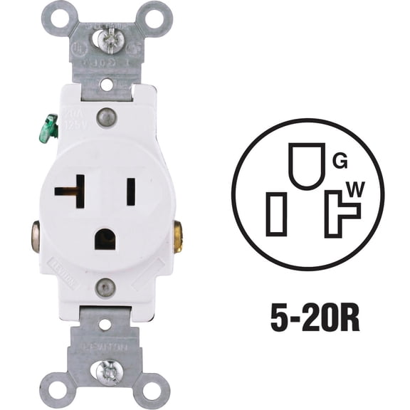 Leviton Commercial Grade Shallow Single Outlet - Single Pack