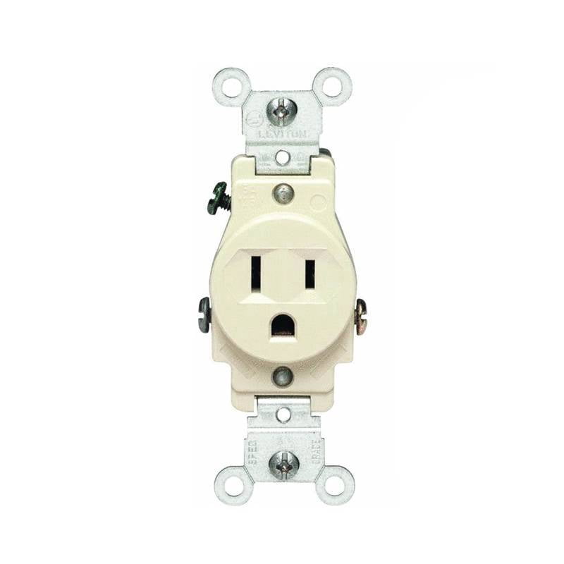 Leviton 125V 15A 125V Duplex Receptacle in Ivory  15A 125V  UL Listed for US Residential Electrical Code Compliance, Drop-in NEC-Standard Wiring