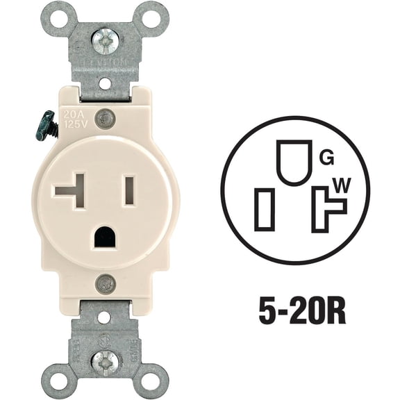 Leviton Commercial Grade Tamper Resistant Single Outlet - Single Pack