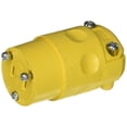 thumbnail image 1 of Leviton 115CV 000-000 Polarized Round Dead Front Cord Connector, 125 V, 15 A, 2 Pole, Two Wire, Vinyl, 1-15R Nema, Black/Yellow, 1 of 2