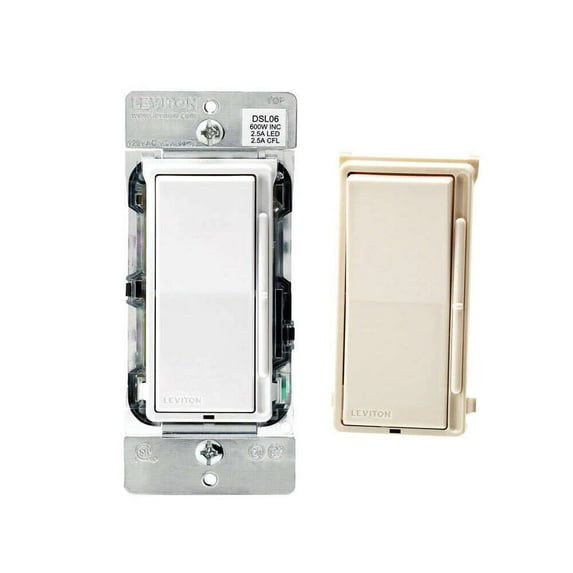 Decora R00-DSL06-1LM Universal Slide Dimmer, 1 P, 3 Way, White