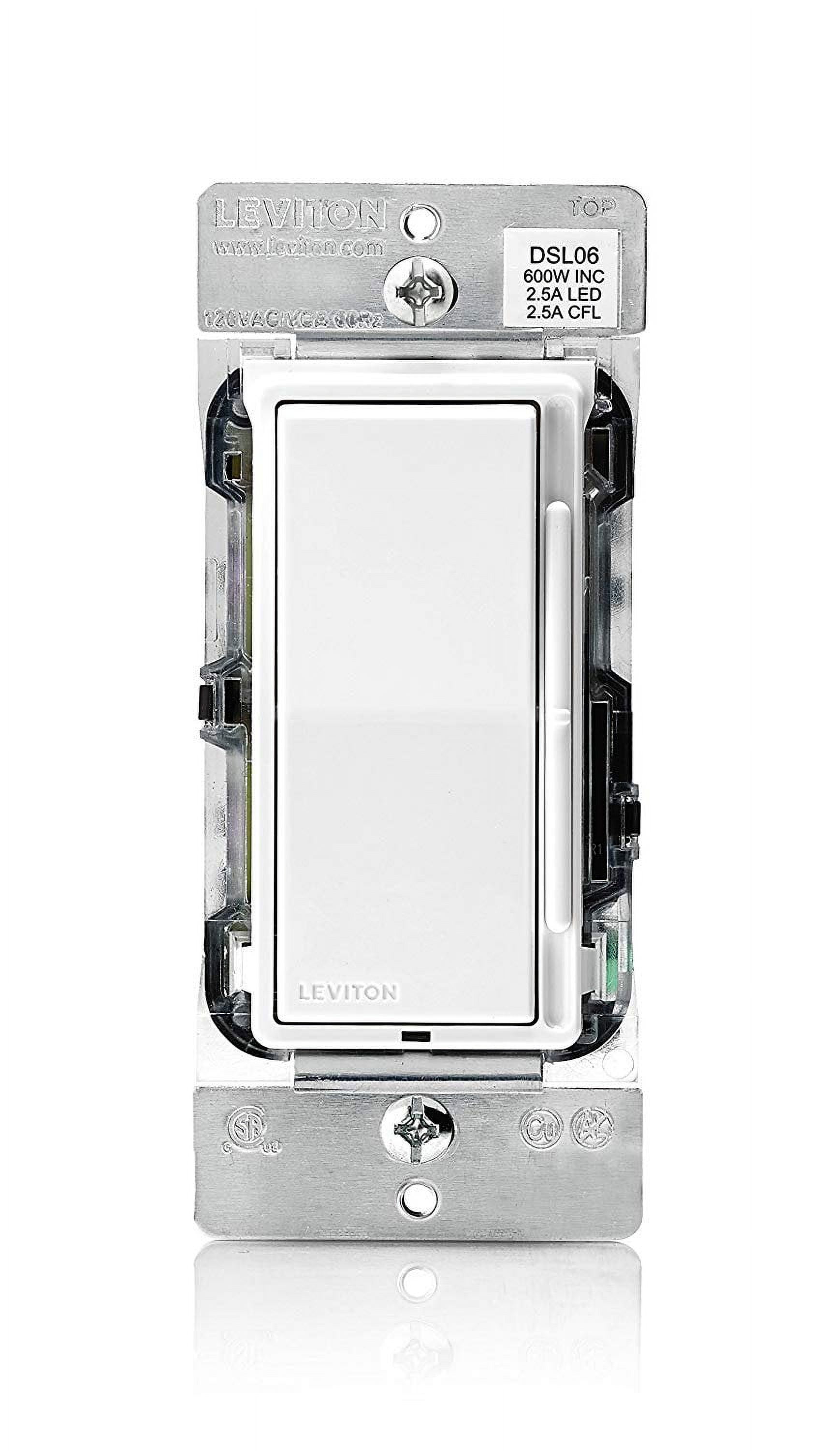 Leviton Decora White Rocker Slide Dimmer Switch