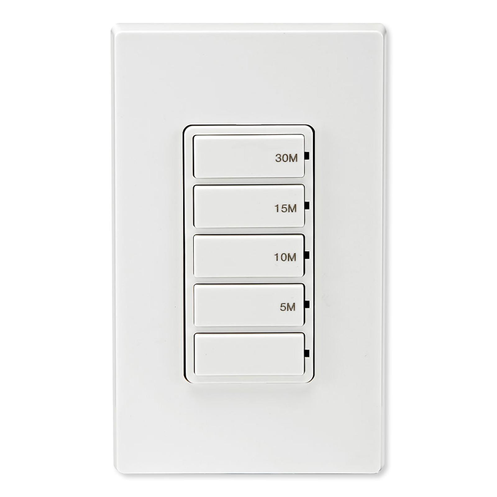 Leviton DT1301LW Decora Preset Countdown Timer Wall Switch, 30 Min (5, 10, 15, 30 Min