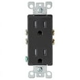 thumbnail image 1 of Leviton Decora 15 amps 125 V Duplex Black Outlet 5-15R 1 pk, 1 of 3