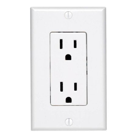 Leviton Duplex Receptacle 15A 125V Decora - Push-In Side Wiring - White