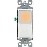 Leviton Decora Rocker Switch - 3-Way Illuminated, 15 Amps - White, 1 pk
