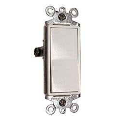 Leviton Decora Rocker Switch - 15 Amps, 3 Pole - White, 1 Pack