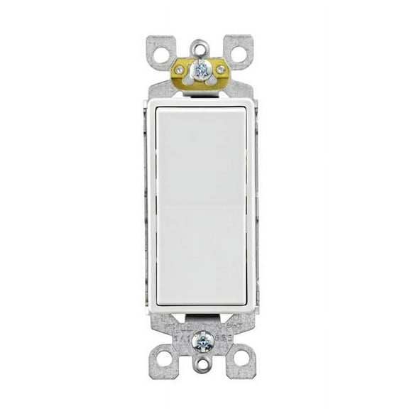 Leviton  Decora 15A Three Pole 3-Way Rocker Switch White - Pack of 10