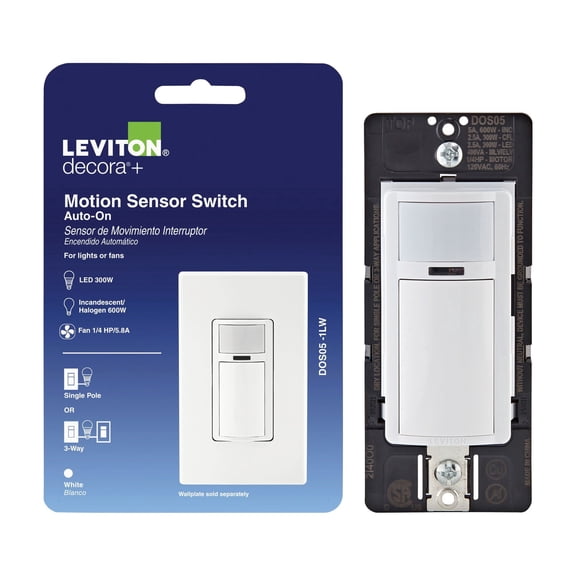 Leviton Decora 180 Deg. Occupancy Sensor Switch, Single Pole or 3-Way