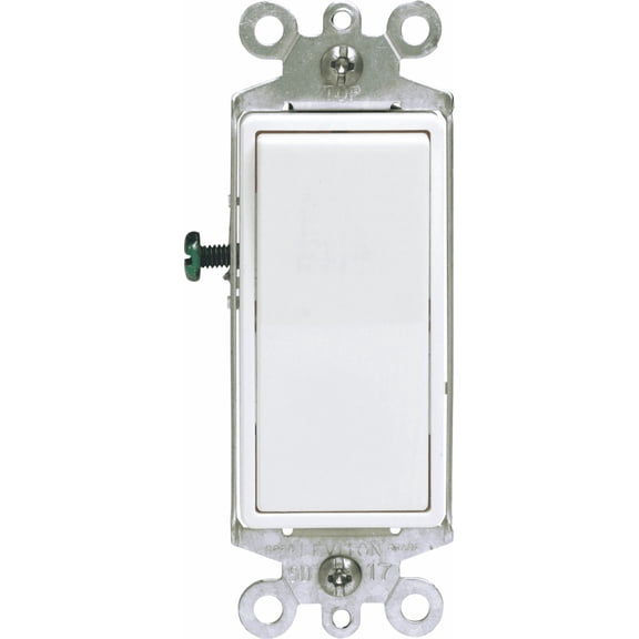 Leviton 120 Toggle Switch — Decora® Rocker-Style Design in White — UL Listed for US Residential Electrical Code Compliance, Drop-in NEC-Standard Wiring