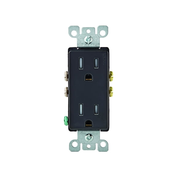 Leviton Decora Black Duplex Outlet - Pack of 20
