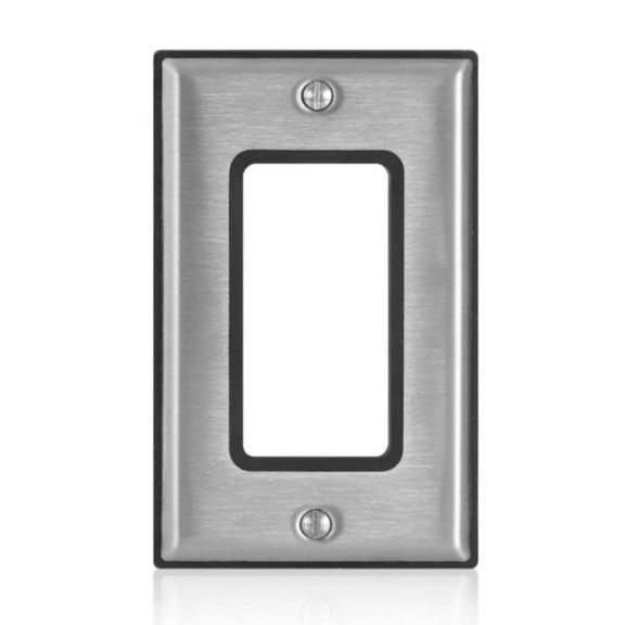 Leviton 1-Gang Decora Wallplate, Standard Size, Non-Magnetic Stainless Steel