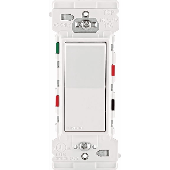 1PC Leviton Decora Edge Quiet 3-Way Switch Indoor & Outdoor Use, NEC-Compliant