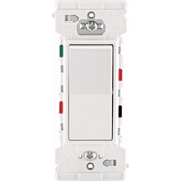 Leviton Decora Edge Quiet 3-Way Switch - Pack of 2 Indoor & Outdoor Use, NEC-Compliant