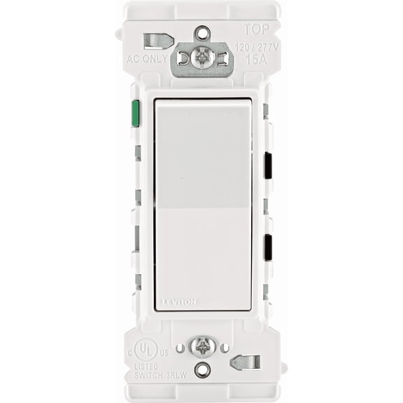 Leviton Decora Edge Single Pole Switch - Pack of 8 Indoor & Outdoor Use, NEC-Compliant