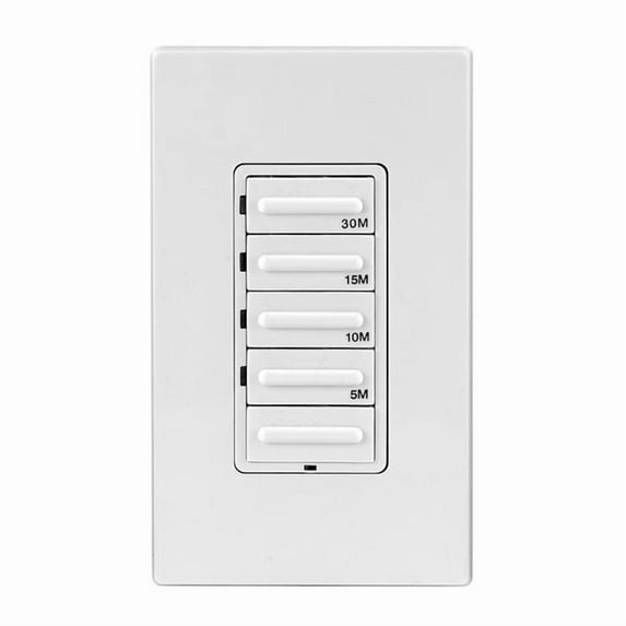 Leviton DT130-1LW Decora Preset Countdown Timer Wall Switch, 30 Min (5, 10, 15, 30 Min)