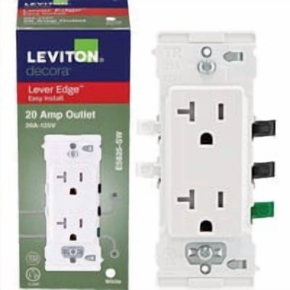 Leviton Decora Lever Edge Duplex Outlet - Pack of 12